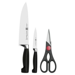 [207227] ZWILLING-FOUR STAR--0-0-SET 3 CUCHILLOS PARING CHEF & TIJERA