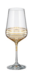 [207412] SANDRA GOLD-0-550 ml-6 COPAS VINO-BOHEMIA CRISTAL