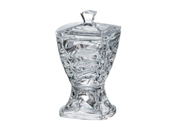 [207493] FACET-0-245 ml-CAJA CON PIE-C CRISTAL DE BOHEMIA