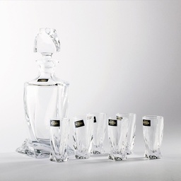 [207561] QUADRO-0-7-SET 6 + 1 TEQUILA- CRYSTALITE BOHEMIA CRISTAL